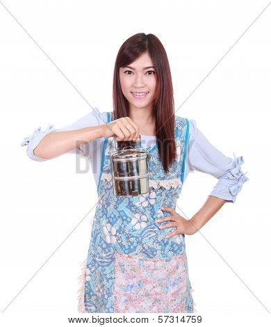 Female Chef With Tiffin