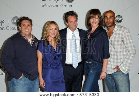 Nate Torrence, Andrea Anders, Matthew Perry, Allison Janney and James Lesure at the Disney ABC Television Group Summer 2010 Press Tour, Beverly Hilton Hotel, Beverly Hills, CA. 08-01-10