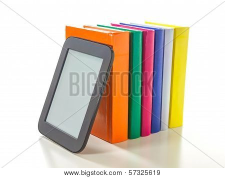 Electronic Book Reader With Hard Cover Books