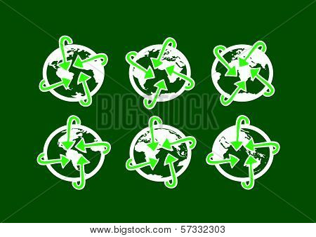 Globe earth vector icons themes idea design