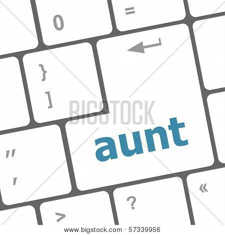 Aunt Word On Keyboard Key, Notebook Computer