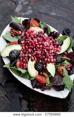 Pomegranate, Avocado And Blackberrry Salad