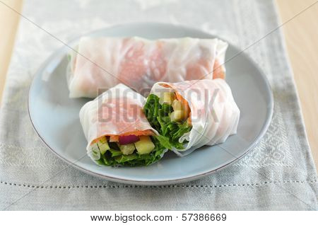 vietnamese spring rolls with Salmon