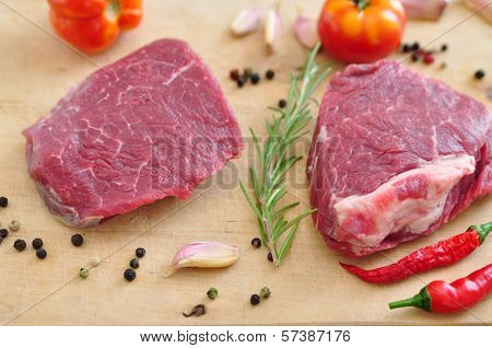raw rump steak