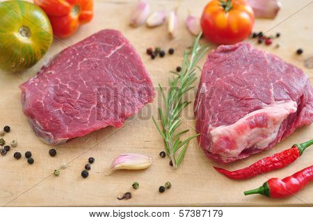 raw rump steak