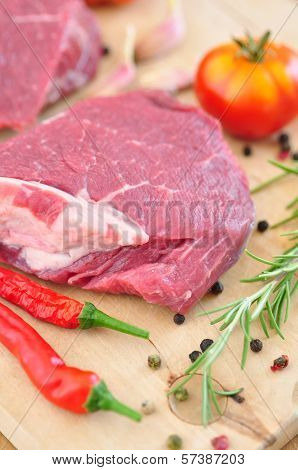 raw rump steak