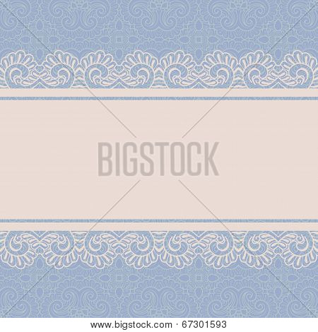 Vintage lace border on seamless background.