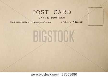 Back of vintage blank postcard