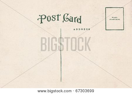 Back of vintage blank postcard