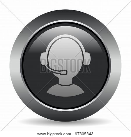 Customer support operator with headset icon