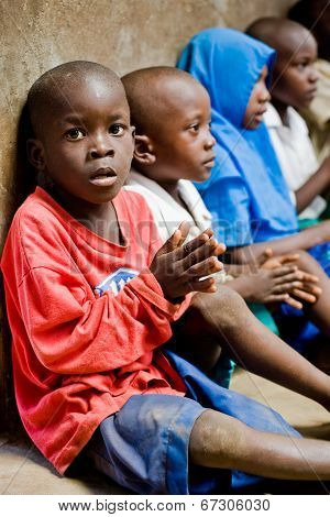 African children in school. Kenya. Mombasa. January 25, 2012