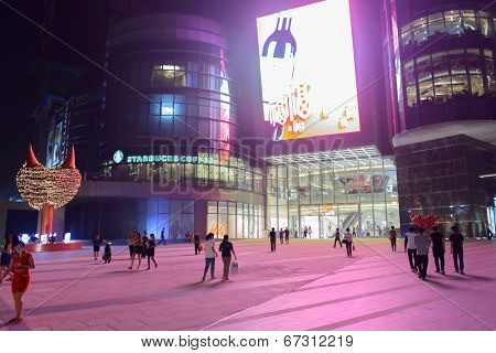 SHENZHEN, CHINA-APRIL 13: shopping center in Long Gang district on April 13, 2014 in Shenzhen, China. ShenZhen is regarded as one of the most successful Special Economic Zones.