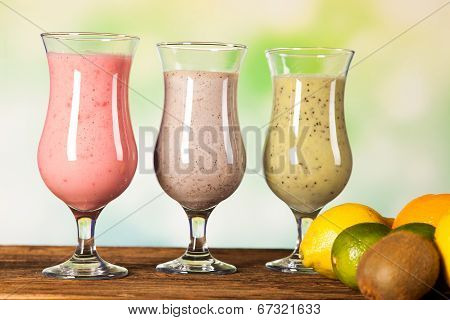 Healthy Diet, Protein Shakes And Fruits