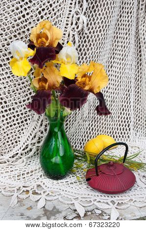 Still Life Bouquet With Iris