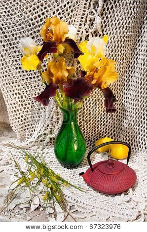 Still Life Bouquet With Iris
