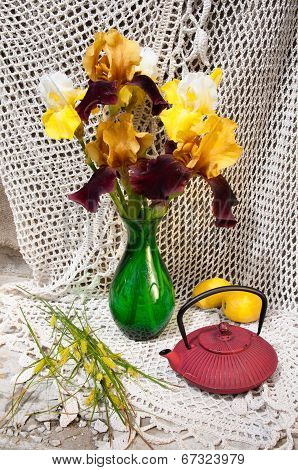 Still Life Bouquet With Iris