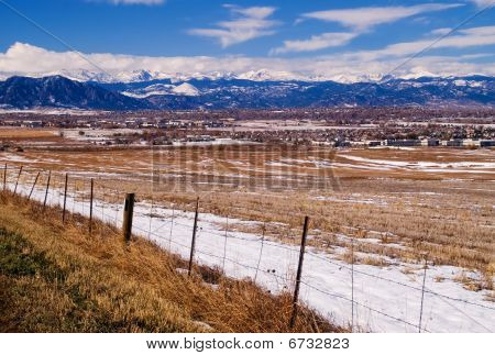 Front Range Of Colorado Rockies i vinter