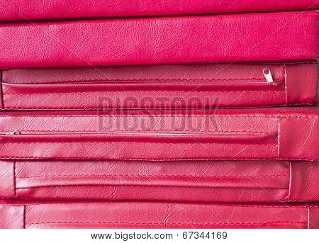 Pile Of Red Leather Cushion