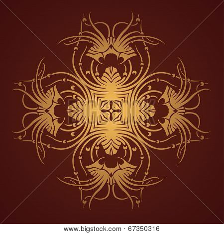 Vector round retro ornament