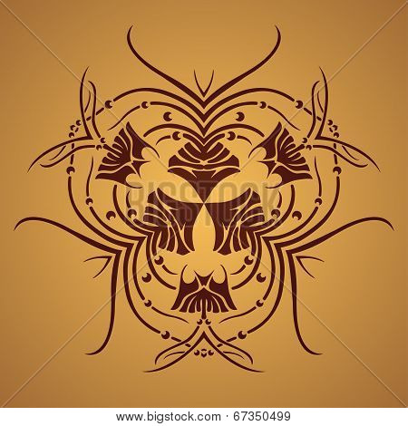 Vector round retro ornament