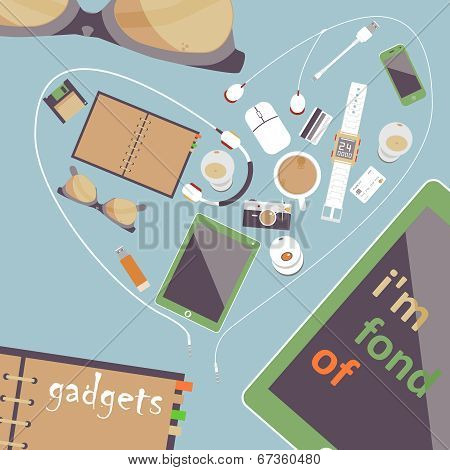 I'm fond of gadgets. Vector set Flat business