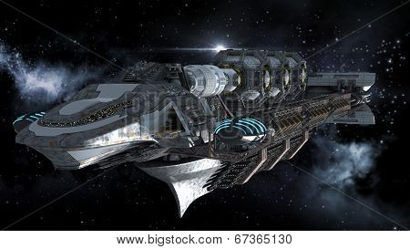 Alien Mothership in deep space travel