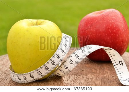 Apple and tape measure