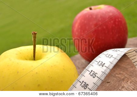 Apple and tape measure