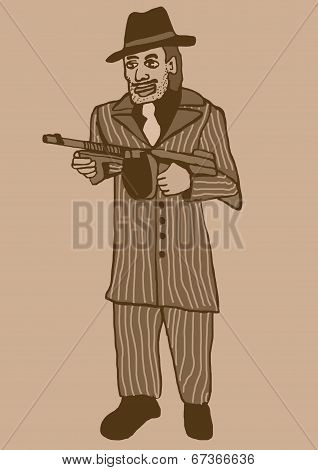 Vintage Gangster With Gun