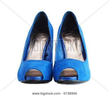 Sapatos de senhora azul