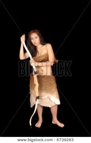 Kvinna Archer på svart