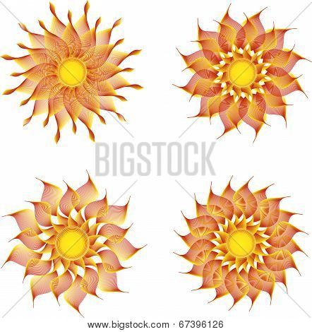 Set of sun symbols