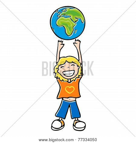 boy with his hands up