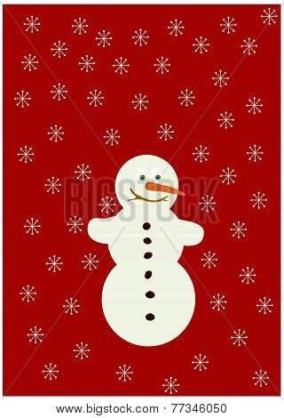 Snowman with snowflakes