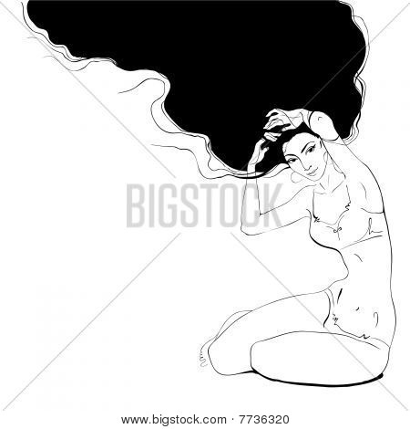 nackte Frauen in Dessous, schwarz und weiÃŸ