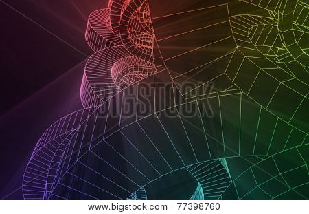 Robotic Wire Mesh Background of Wireframe as Art