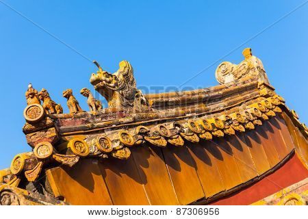 The Roof Statue In Forbidden City