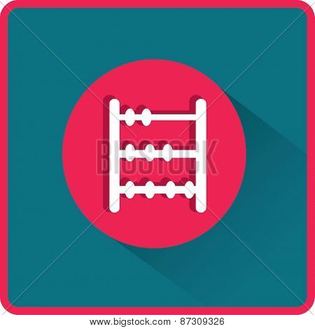 Old retro abacus icon. Vector flat icon.