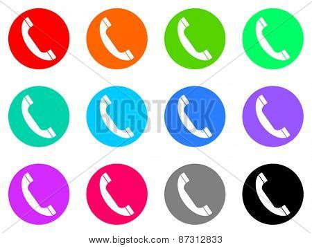 phone colorful vector flat icon set