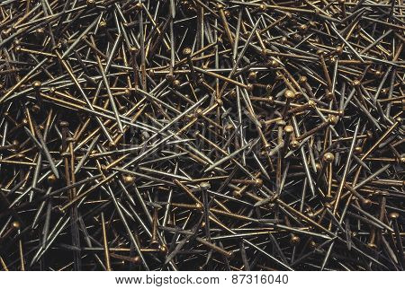 Nails On A Black Background