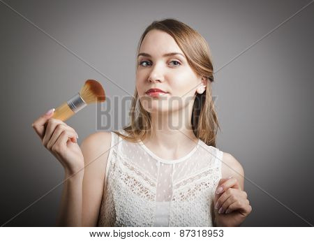 Make-up. Girl In White.