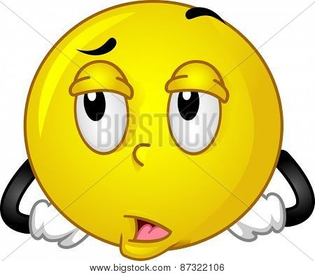 Mascot Illustration of a Smiley Rolling its Eyeballs