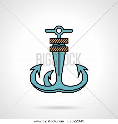 Anchor flat design vector icon