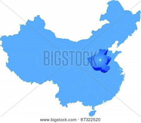 Map Of People's Republic Of China - Henan Province