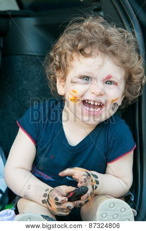 Caucasian boy laughing