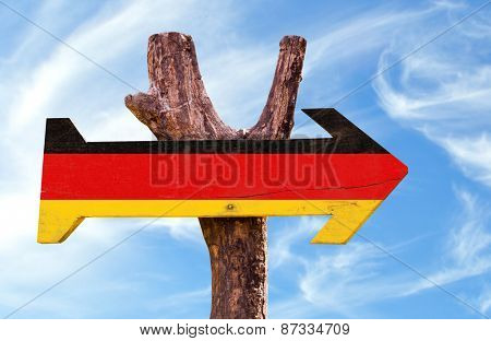 Germany Flag sign with sky background