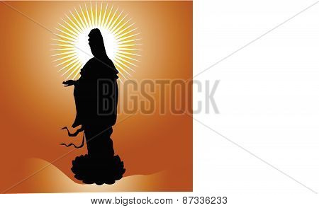 Black buddha silhouette