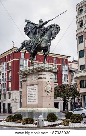 Statue Of El Cid In Burgos, Spain