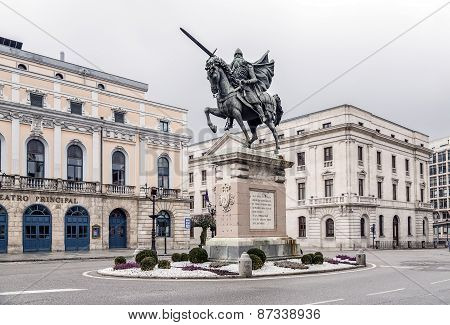 Statue Of El Cid In Burgos, Spain