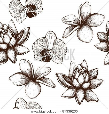 Tropical flower pattern